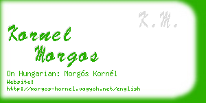 kornel morgos business card